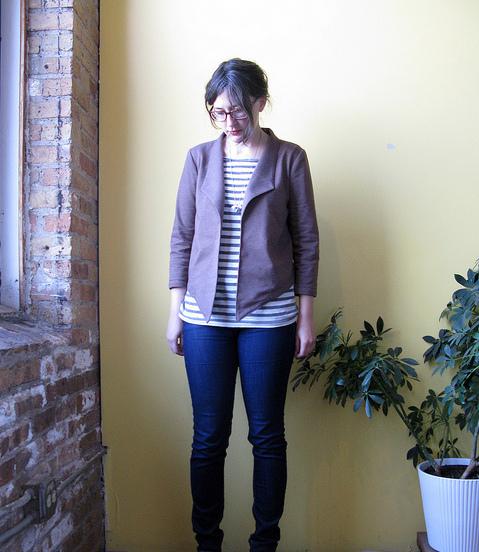 a knit blazer