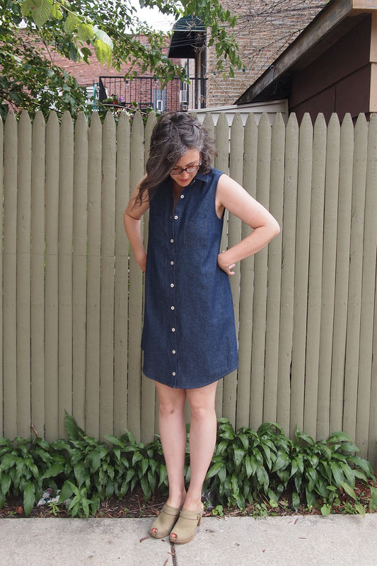 Alder Shirtdress Version 1: Dark Denim