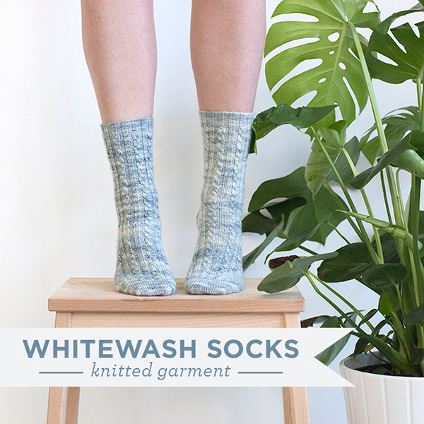 Whitewash Cabled Socks