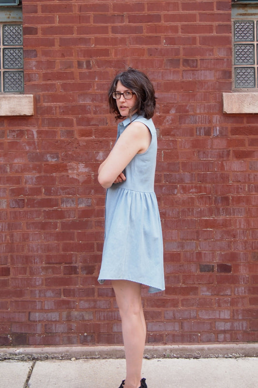 Alder Shirtdress Version 2: Light Denim