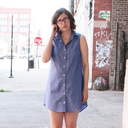 Summer Wardrobe | Chambray Button Down Dress | Grainline Studio